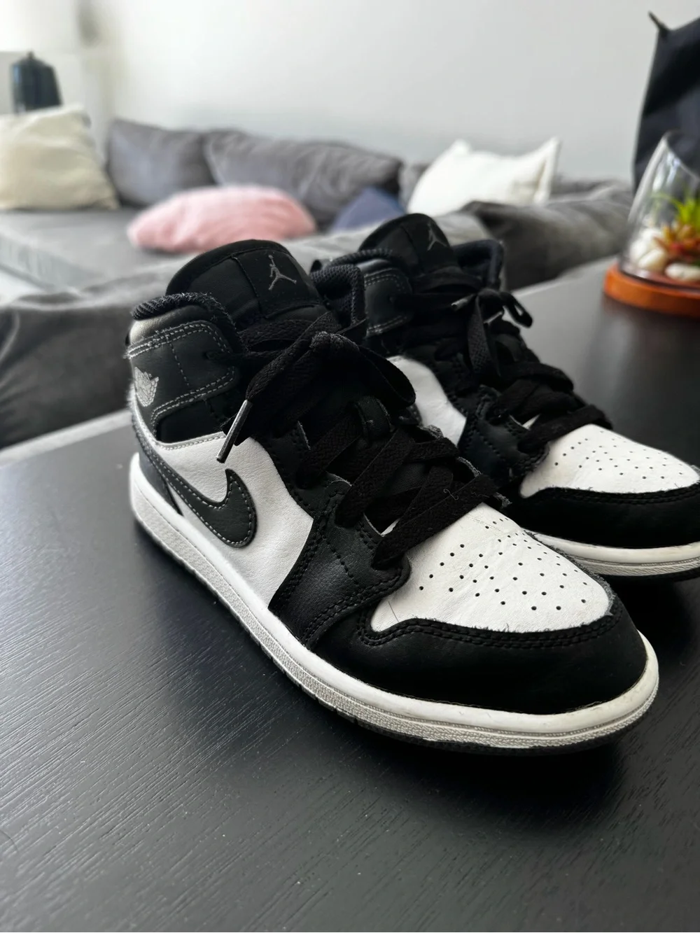 Nike Kids Black and White High-Top Sneakers